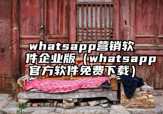 whatsapp营销软件企业版（whatsapp官方软件免费下载）