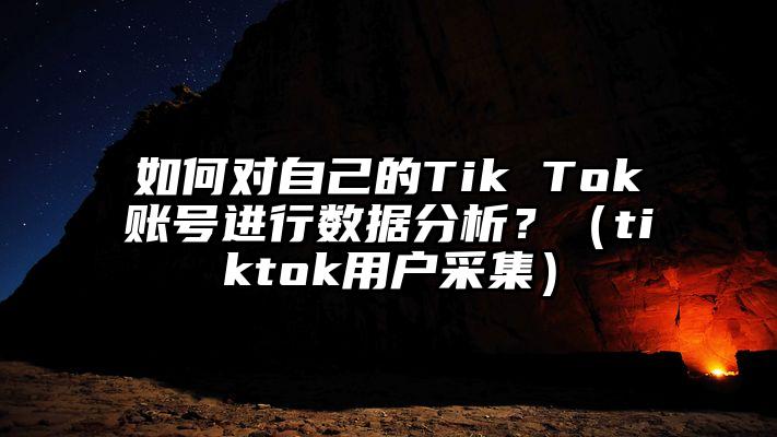 如何对自己的Tik Tok账号进行数据分析？（tiktok用户采集）