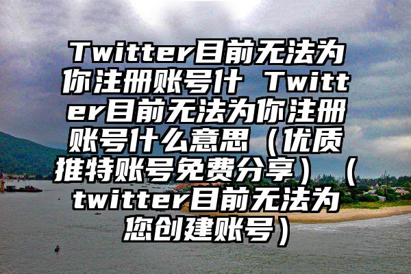 Twitter目前无法为你注册账号什 Twitter目前无法为你注册账号什么意思(优质推特账号免费分享)(twitter目前无法为您创建账号)
