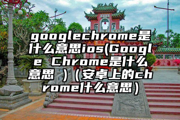 googlechrome是什么意思ios(Google Chrome是什么意思 )（安卓上的chrome什么意思）