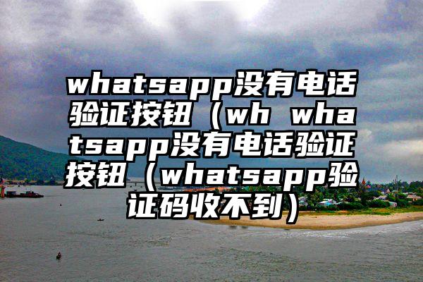 whatsapp没有电话验证按钮（wh whatsapp没有电话验证按钮（whatsapp验证码收不到）