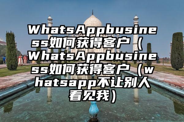 WhatsAppbusiness如何获得客户（ WhatsAppbusiness如何获得客户（whatsapp不让别人看见我）