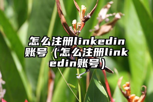 怎么注册linkedin账号（怎么注册linkedin账号）