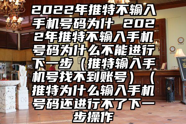 2022年推特不输入手机号码为什 2022年推特不输入手机号码为什么不能进行下一步（推特输入手机号找不到账号）（推特为什么输入手机号码还进行不了下一步操作