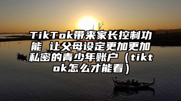 TikTok带来家长控制功能 让父母设定更加更加私密的青少年账户（tiktok怎么才能看）