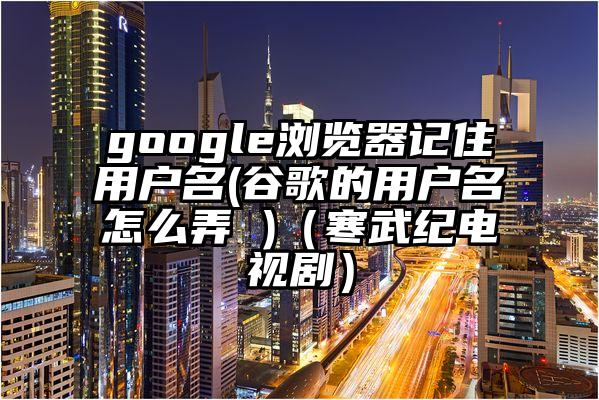 google浏览器记住用户名(谷歌的用户名怎么弄 )（寒武纪电视剧）