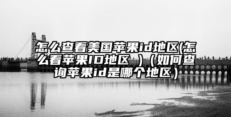 怎么查看美国苹果id地区(怎么看苹果ID地区 )（如何查询苹果id是哪个地区）