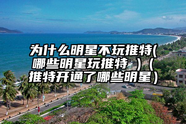 为什么明星不玩推特(哪些明星玩推特 )（推特开通了哪些明星）