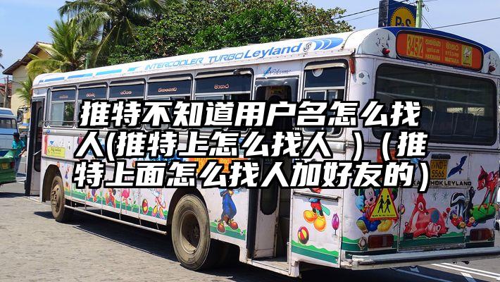 推特不知道用户名怎么找人(推特上怎么找人 )（推特上面怎么找人加好友的）