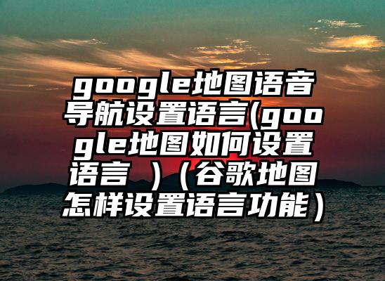 google地图语音导航设置语言(google地图如何设置语言 )（谷歌地图怎样设置语言功能）