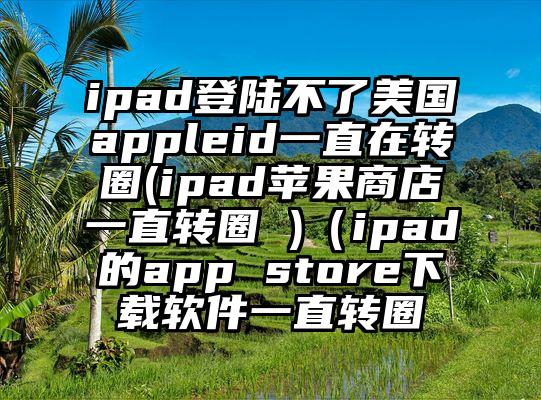 ipad登陆不了美国appleid一直在转圈(ipad苹果商店一直转圈 )（ipad的app store下载软件一直转圈