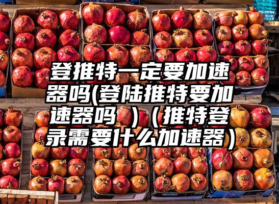 登推特一定要加速器吗(登陆推特要加速器吗 )（推特登录需要什么加速器）