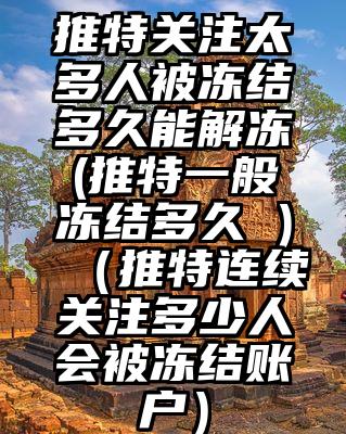 推特关注太多人被冻结多久能解冻(推特一般冻结多久 )（推特连续关注多少人会被冻结账户）