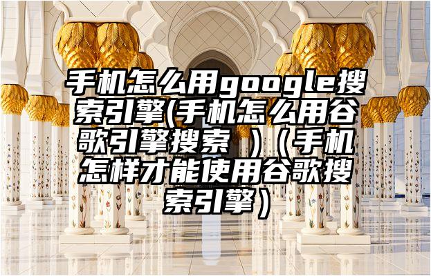 手机怎么用google搜索引擎(手机怎么用谷歌引擎搜索 )（手机怎样才能使用谷歌搜索引擎）