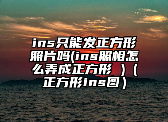 ins只能发正方形照片吗(ins照相怎么弄成正方形 )（正方形ins图）