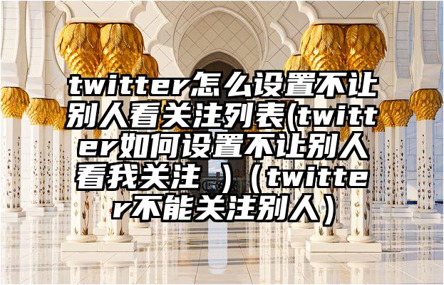 twitter怎么设置不让别人看关注列表(twitter如何设置不让别人看我关注 )（twitter不能关注别人）