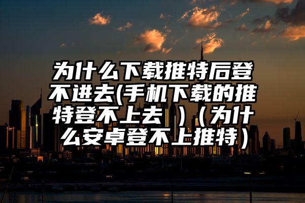 为什么下载推特后登不进去(手机下载的推特登不上去 )（为什么安卓登不上推特）