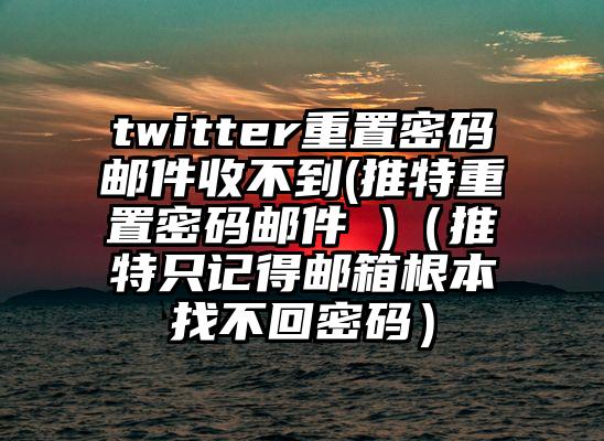 twitter重置密码邮件收不到(推特重置密码邮件 )（推特只记得邮箱根本找不回密码）