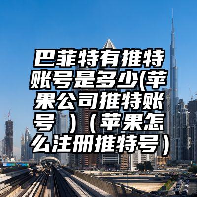 巴菲特有推特账号是多少(苹果公司推特账号 )（苹果怎么注册推特号）