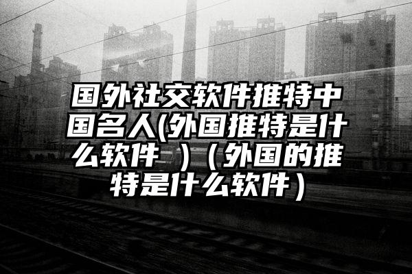 国外社交软件推特中国名人(外国推特是什么软件 )（外国的推特是什么软件）