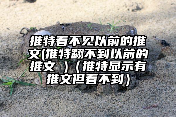 推特看不见以前的推文(推特翻不到以前的推文 )（推特显示有推文但看不到）