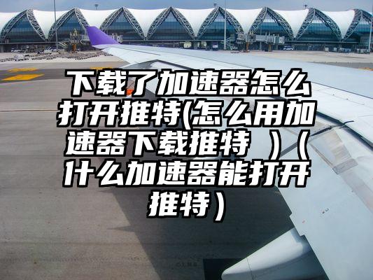 下载了加速器怎么打开推特(怎么用加速器下载推特 )（什么加速器能打开推特）