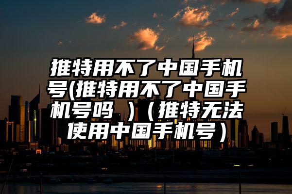 推特用不了中国手机号(推特用不了中国手机号吗 )（推特无法使用中国手机号）