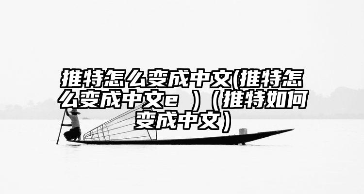 推特怎么变成中文(推特怎么变成中文e )（推特如何变成中文）