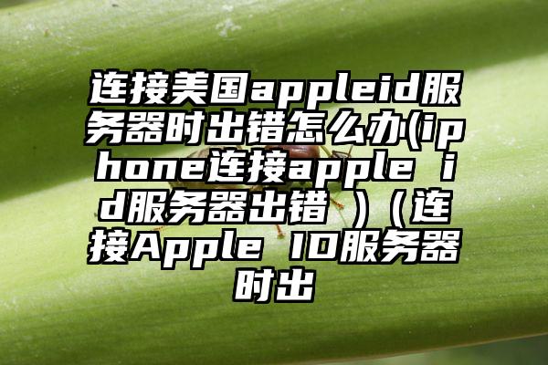 连接美国appleid服务器时出错怎么办(iphone连接apple id服务器出错 )（连接Apple ID服务器时出