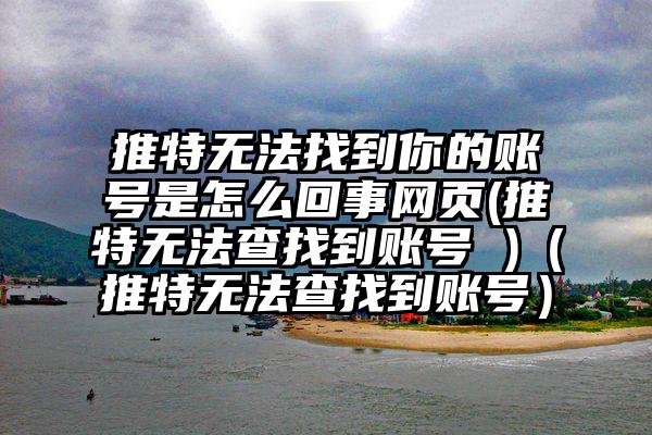 推特无法找到你的账号是怎么回事网页(推特无法查找到账号 )（推特无法查找到账号）