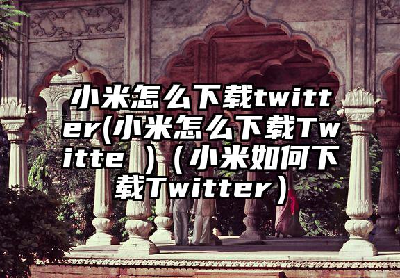 小米怎么下载twitter(小米怎么下载Twitte )（小米如何下载Twitter）
