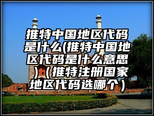 推特中国地区代码是什么(推特中国地区代码是什么意思 )（推特注册国家地区代码选哪个）