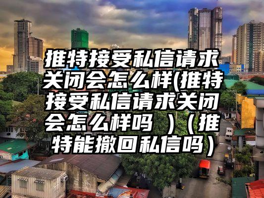 推特接受私信请求关闭会怎么样(推特接受私信请求关闭会怎么样吗 )（推特能撤回私信吗）