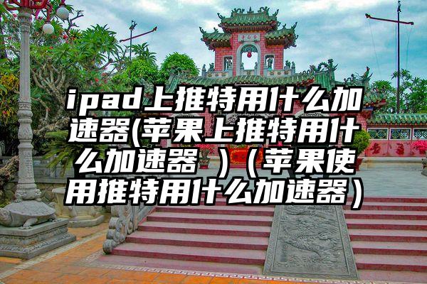ipad上推特用什么加速器(苹果上推特用什么加速器 )（苹果使用推特用什么加速器）