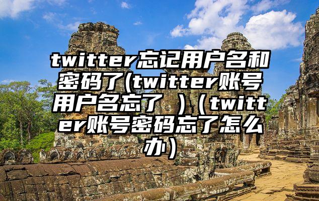 twitter忘记用户名和密码了(twitter账号用户名忘了 )（twitter账号密码忘了怎么办）
