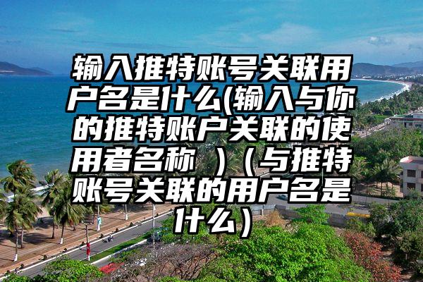 输入推特账号关联用户名是什么(输入与你的推特账户关联的使用者名称 )（与推特账号关联的用户名是什么）