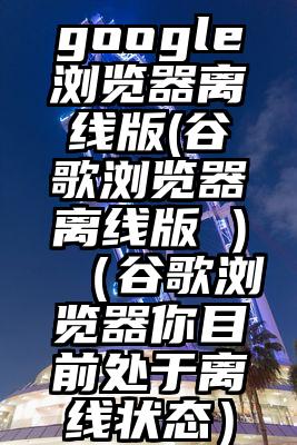 google浏览器离线版(谷歌浏览器离线版 )（谷歌浏览器你目前处于离线状态）