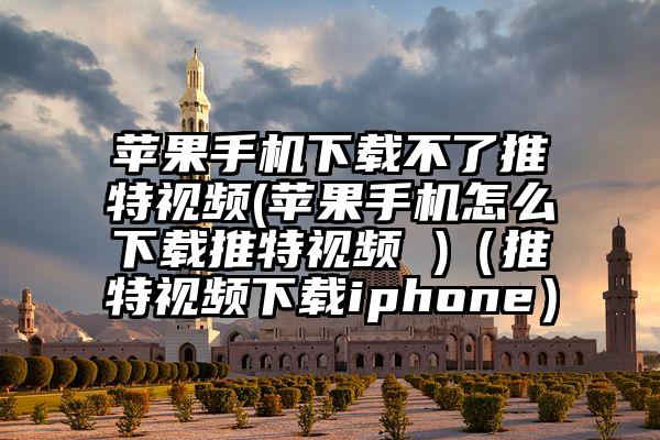 苹果手机下载不了推特视频(苹果手机怎么下载推特视频 )（推特视频下载iphone）