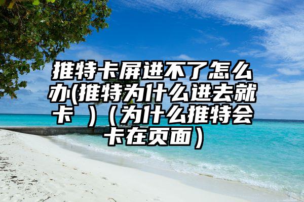 推特卡屏进不了怎么办(推特为什么进去就卡 )（为什么推特会卡在页面）