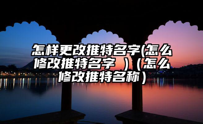 怎样更改推特名字(怎么修改推特名字 )（怎么修改推特名称）