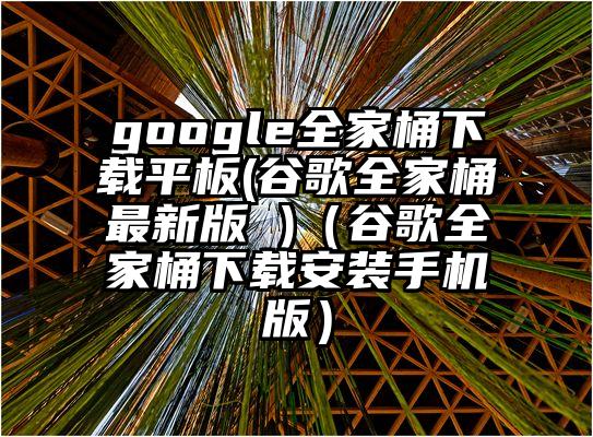 google全家桶下载平板(谷歌全家桶最新版 )(谷歌全家桶下载安装手机版)