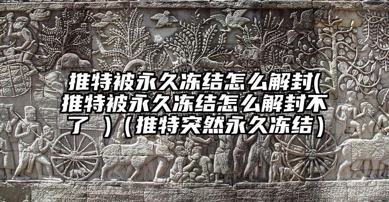 推特被永久冻结怎么解封(推特被永久冻结怎么解封不了 )（推特突然永久冻结）