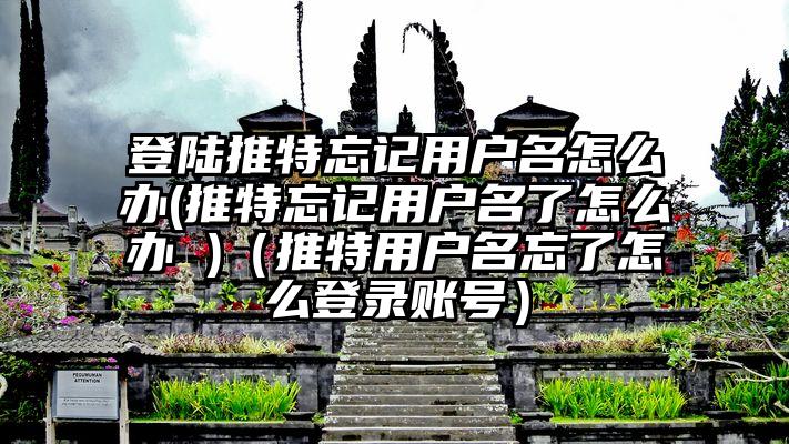 登陆推特忘记用户名怎么办(推特忘记用户名了怎么办 )（推特用户名忘了怎么登录账号）