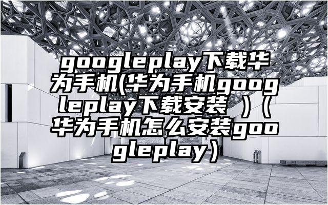 googleplay下载华为手机(华为手机googleplay下载安装 )（华为手机怎么安装googleplay）