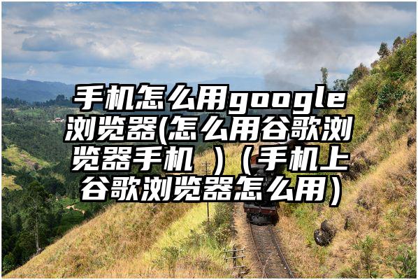 手机怎么用google浏览器(怎么用谷歌浏览器手机 )（手机上谷歌浏览器怎么用）