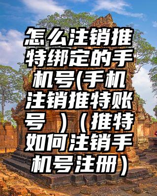 怎么注销推特绑定的手机号(手机注销推特账号 )（推特如何注销手机号注册）