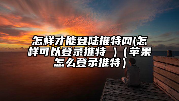 怎样才能登陆推特网(怎样可以登录推特 )（苹果怎么登录推特）