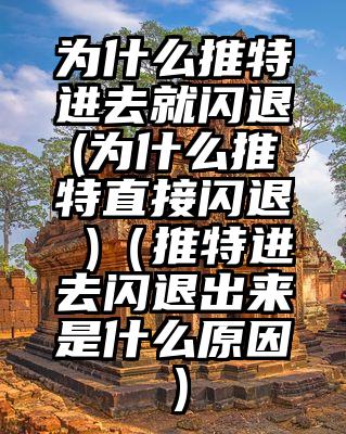 为什么推特进去就闪退(为什么推特直接闪退 )（推特进去闪退出来是什么原因）