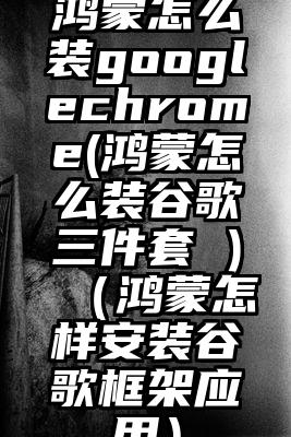 鸿蒙怎么装googlechrome(鸿蒙怎么装谷歌三件套 )（鸿蒙怎样安装谷歌框架应用）