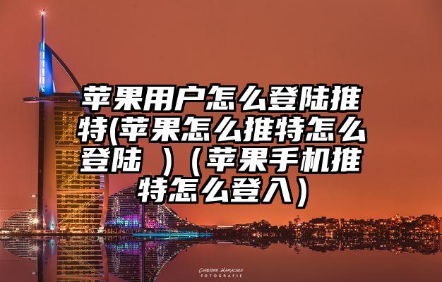 苹果用户怎么登陆推特(苹果怎么推特怎么登陆 )（苹果手机推特怎么登入）